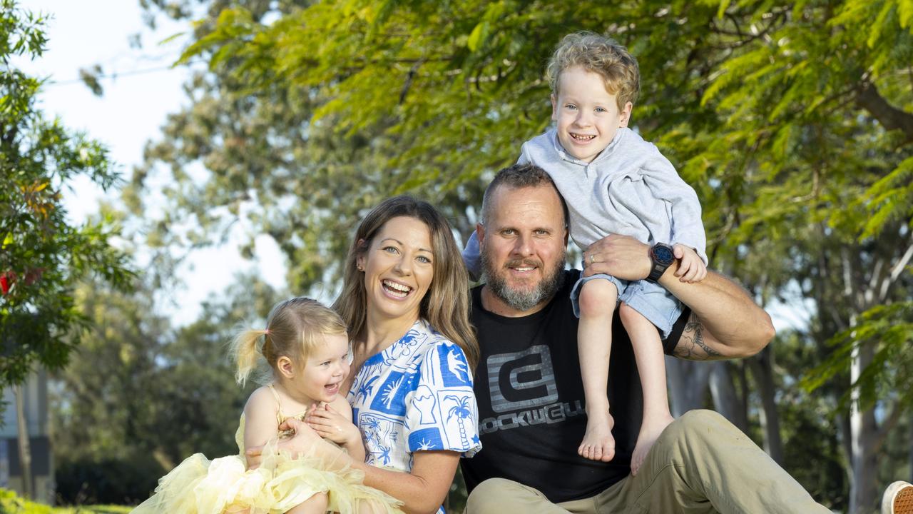 Annika and Nathan Farrant with daughter Eloise, 2, and son Johnny, 5. Picture: Renae Droop/RDW Photography.