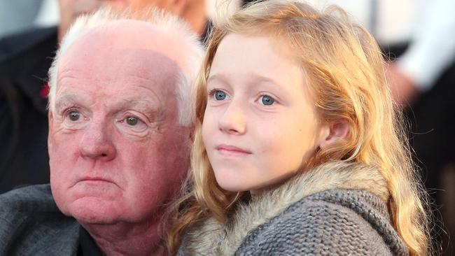 Robert Amour with grand daughter Katura Halleday at last year’s dawn service at Currumbin. Photo: Richard Gosling