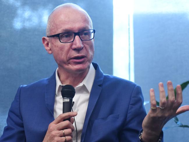 General Pix at News Corp town meeting. Kate Bice, Deputy Editor of the Sunday Herald Sun and John Durie, Business Columnist at The Australian will together host the Q&A with Robert Thomson. Picture: Tony Gough