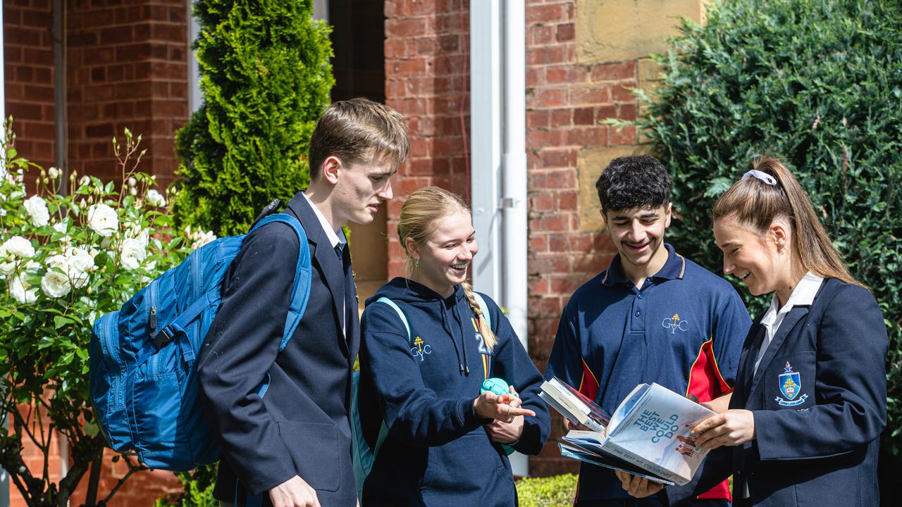 Luke Turner, Ansa LeGrange, Zac Alnasser, and Imogen Brown of Guilford Young College. Picture: Linda Higginson