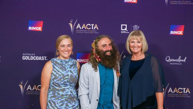 Costa Geiorgiadis and Team from Gardening Australia arrives on the Red Carpet at the 2024 Aacta Awards at HOTA on the Gold Coast. Picture: Glenn Campbell