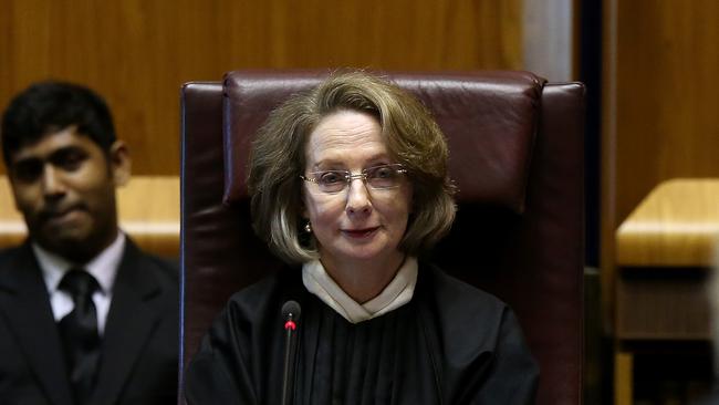 Chief Justice of the High Court of Australia Susan Kiefel after being sworn in. At the High Court of Australia in Canberra. Picture Kym Smith