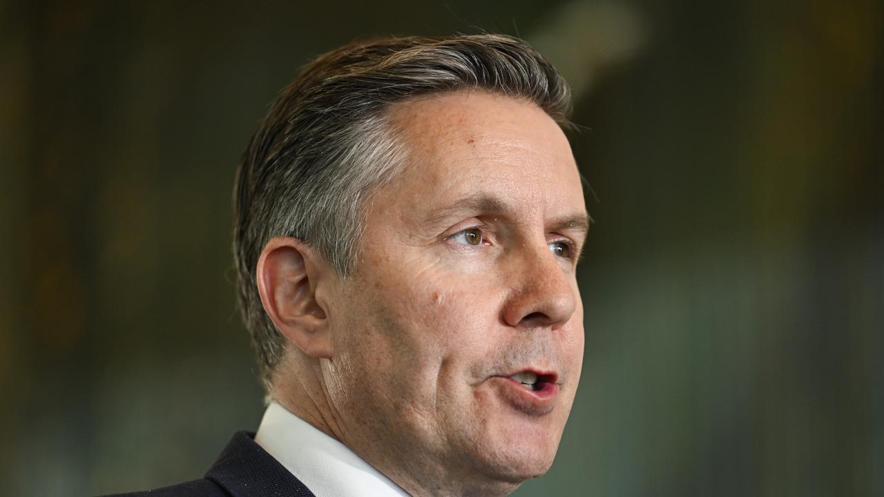 Health Minister Mark Butler holds a press conference at Parliament House in Canberra. Picture: NewsWire/ Martin Ollman