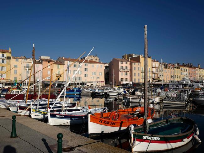 The deserted area of the harbour of Saint-Tropez, southeastern France, on the 29th day of a strict lockdown aimed at curbing the spread of the coronavirus. Picture: AFP