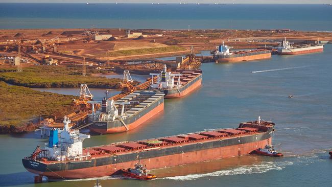 Wallal Downs cattle station, Newcrest’s Telfer mine, and caravan parks are being evacuated, and non-critical workers at BHP’s sites across the region are being sent home. Picture: Pilbara Ports Authority