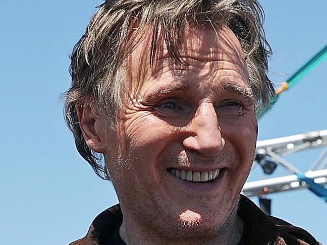 MELBOURNE, FEBRUARY 12, 2025: Actor Liam Neeson on the set of The Mongoose, a major film production filming at Bacchus Marsh Aerodrome. Video Still: Mark Stewart