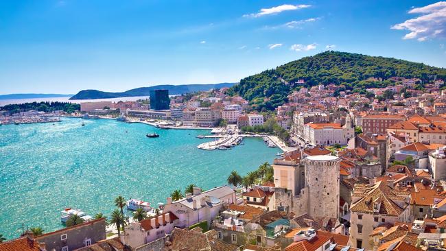 Overlooking the harbour of Split in Croatia.