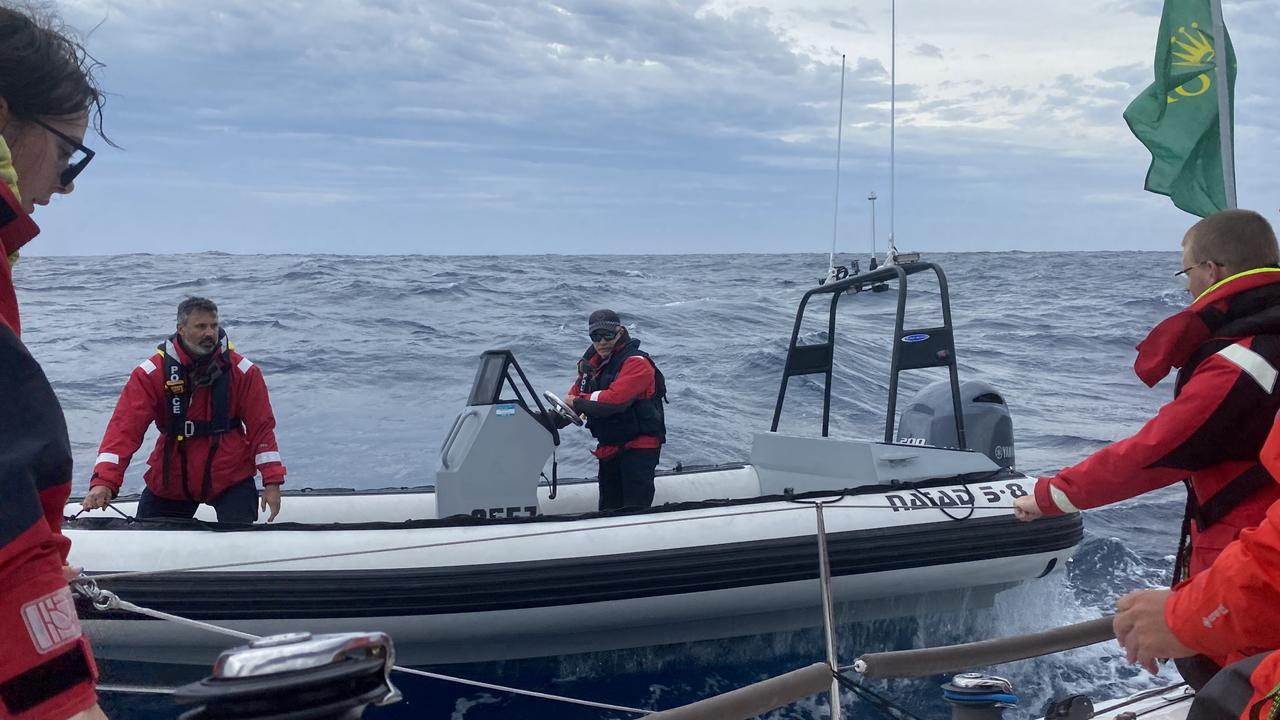 Tasmanian skipper Victoria Logan and the crew of her Sydney-Hobart yacht Huntress rescued by Tasmania Police.