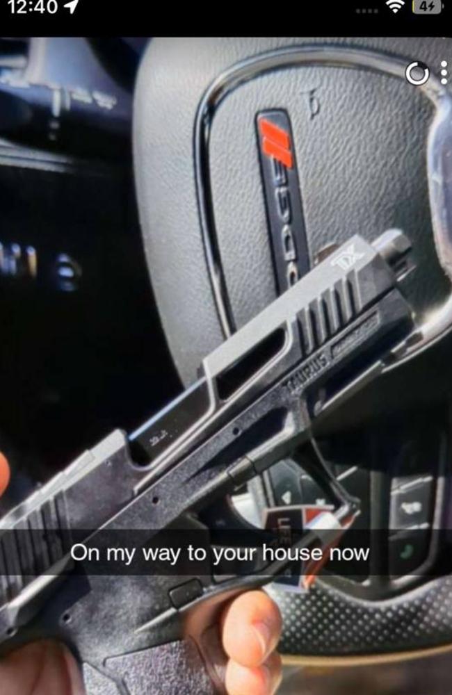 The photo of a handgun with a threatening message was sent to the boys via Snapchat.