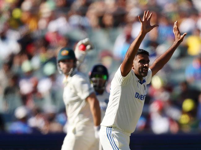 Ravichandran Ashwin dismissed Mitch Marsh in Adelaide. Picture: Paul Kane/Getty Images.