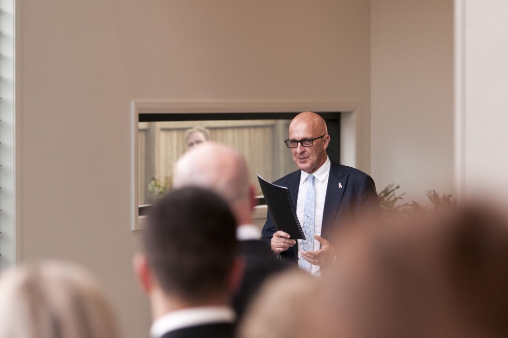 Auctioneer Phil Parker as 37 Arthur St goes under the hammer, Saturday, November 12, 2016. Picture: Kevin Farmer