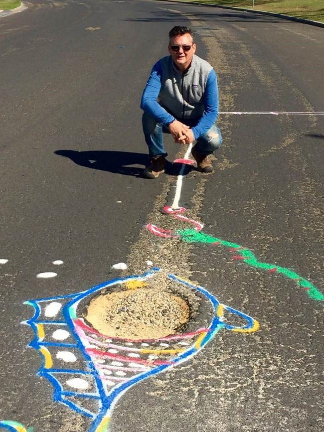 Paul Spooner, pictured when he was deputy mayor. He was calling for urgent action to fix the shire's pothole problem.