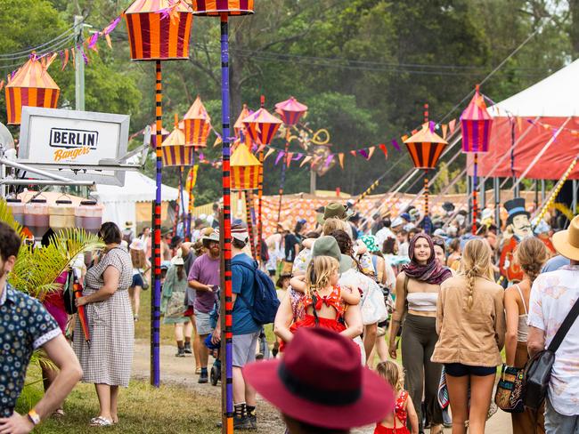 Colourful crowds on day one of the Woodford Folk Festival. Picture Lachie Millard