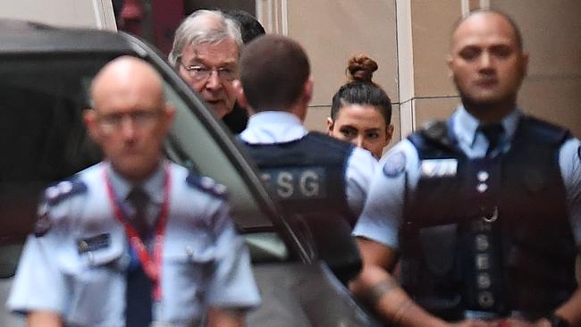 Cardinal George Pell arrives at the Supreme Court of Victoria in Melbourne.