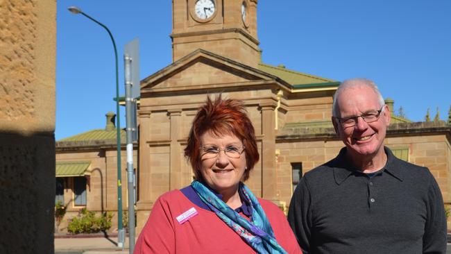 STANDING STRONG: Warwick Safe Haven president Bette Bonney and treasurer Peter Campbell support calls for support for domestic violence survivors. Picture: Jessica Paul