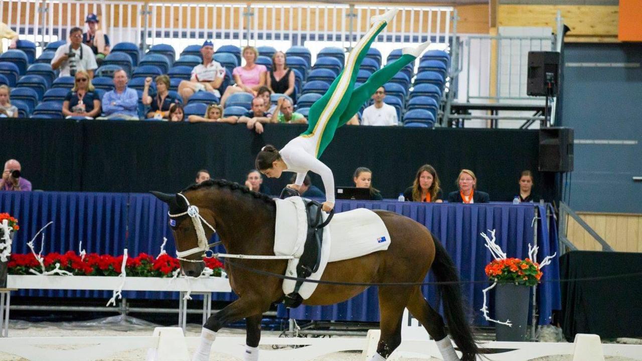 Vandepeear was an equestrian vaulter before becoming a councillor for Tea Tree Gully. Picture: Supplied