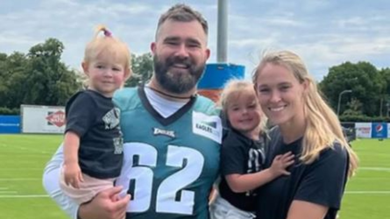 Jason Kelce pictured with his wife Kylie and their children. Pic: Instagram