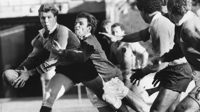 Nick Farr-Jones in action in 1985 playing for NSW against Canada. Picture: Anthony Weate