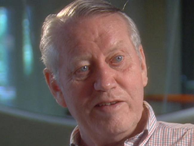 Philanthropist  Chuck (charles) Feeney on /ABC's Australian Story  talking about his old friend Ken Fletcher - headshot TV Jun 2006