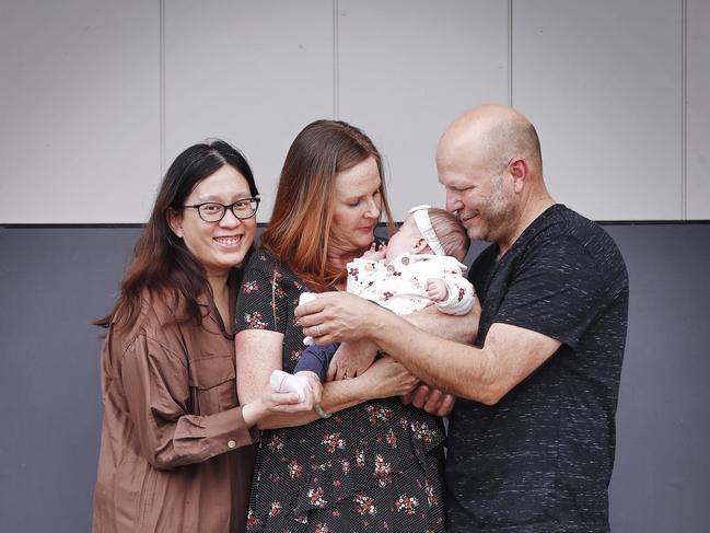 Dr Jinny Foo with proud parents Jeni and Phil Goddard, and baby Elizabeth. Picture: Sam Ruttyn