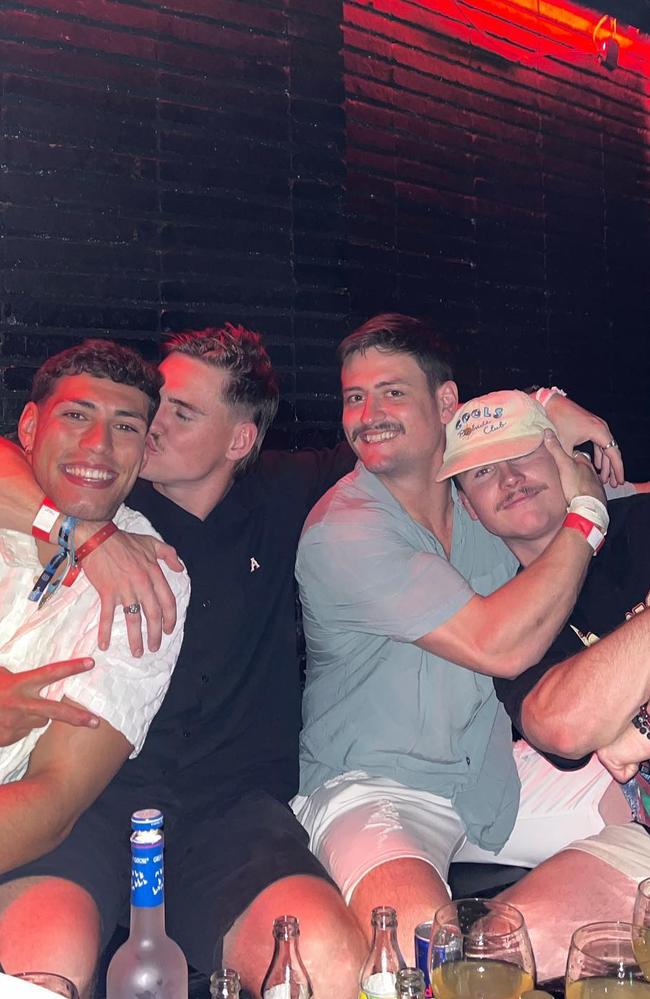 QRL star Will Brimson shares final two photos of their night out at the Sala Apolo nightclub in Barcelona where Liam Hampson went missing and was later found dead. Picture: Will Brimson / Instagram