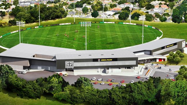 An artist’s impression of St Kilda’s proposed new training facility. Picture: saints.com.au