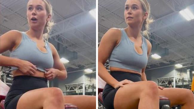 A woman has revealed the moment she was confronted by a woman at the gym for letting her 'boobs hang out'. Picture: SWNS