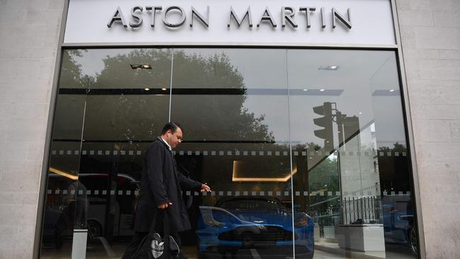 An Aston Martin a showroom in central London. Picture: AFP