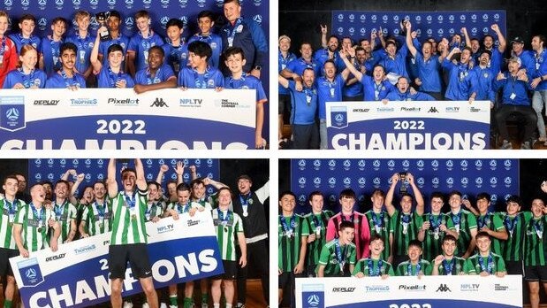 Winner are grinners at the Champion of Champions NSW Football event.