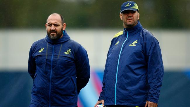 Mario Ledesma and Cheika during their time at the helm of the Wallabies. Picture: Getty Images