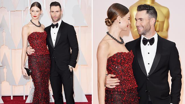 Levine and his wife, Behati Prinsloo. Picture: Getty