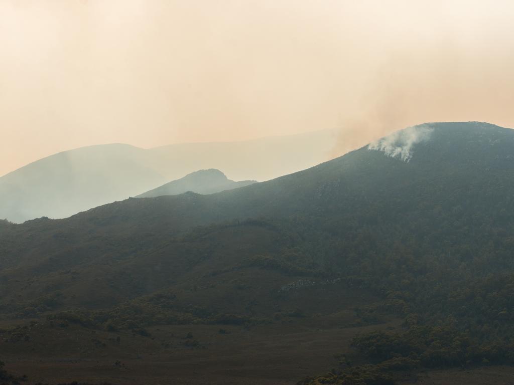 Bushfire in Tasmania’s South-West Wilderness World Heritage Area. Picture: LYNDSEY EVANS