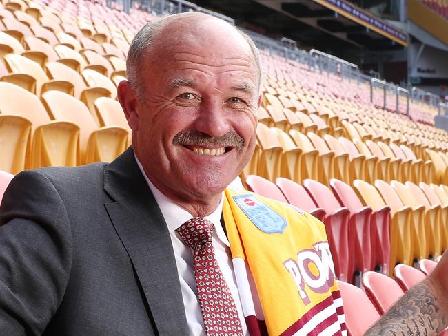 Wally Lewis and Darius Boyd, at Suncorp Stadium ahead of the Brisbane Broncos 30th anniversary. Photographer: Liam Kidston.