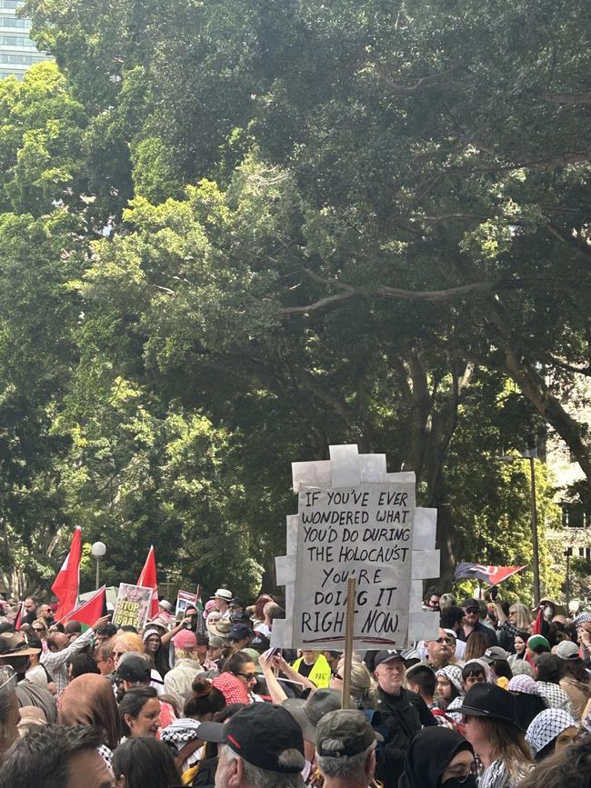 Protesters gather at Hyde Park in Sydney's CBD to demand an end to the ongoing war and Israel's current occupation of Gaza, and the escalating Israel-Lebanon conflict