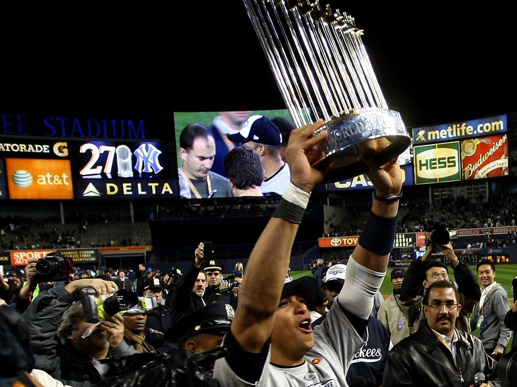 2009 World Series Trophy inside the Yankee Stadium Museum.