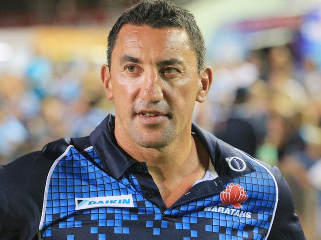 Daryl Gibson, Coach of the Waratahs  after the Waratahs v Highlanders trial match at Brookvale Oval. pic Mark Evans