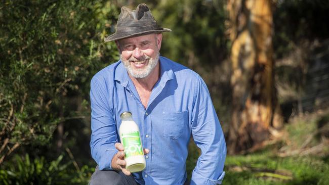 Commercial tofu maker Soyoyoy's owner James Phelps with his soy milk and plant based betta, for their business. Picture: RICHARD JUPE