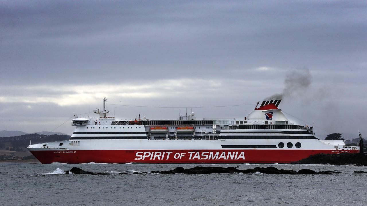 The Spirit of Tasmania 2 leaves the Mersey River. PICTURE CHRIS KIDD