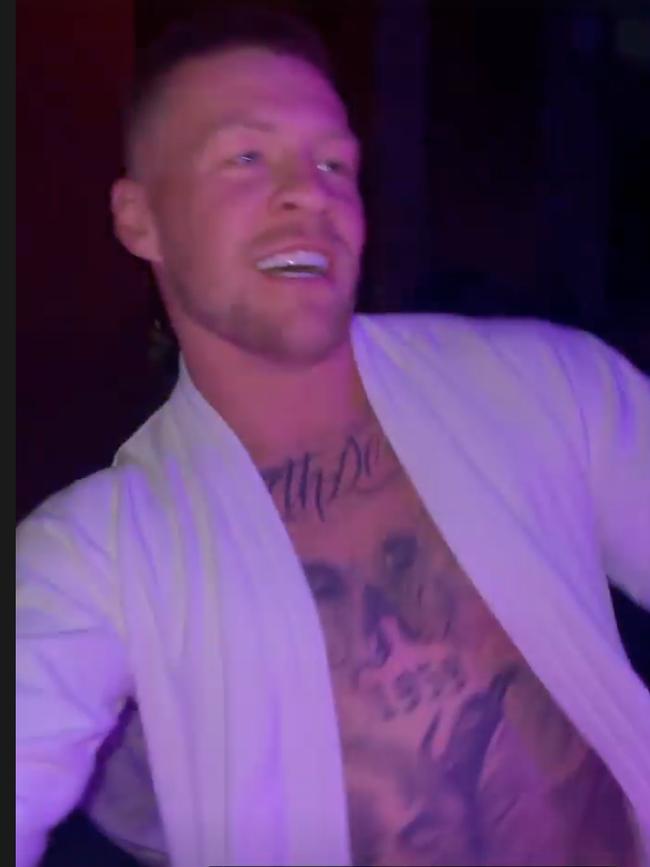 Collingwood star Jordan De Goey pictured partying in New York. Picture: Supplied