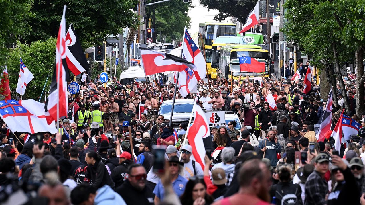 Around 40,000 protesters marched on Wellington. Photo by Joe Allison/Getty Images