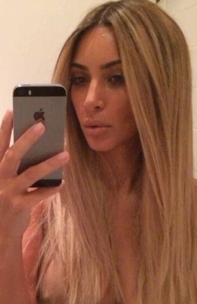 Fooled ... Kim Kardashian reveals the blonde locks are just a wig. Picture: Instagram