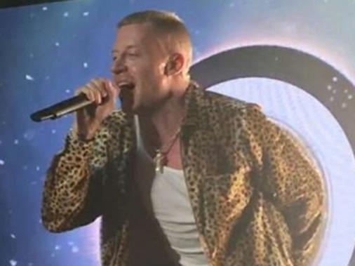 Macklemore performing at Brisbane's Riverstage on Friday Night.