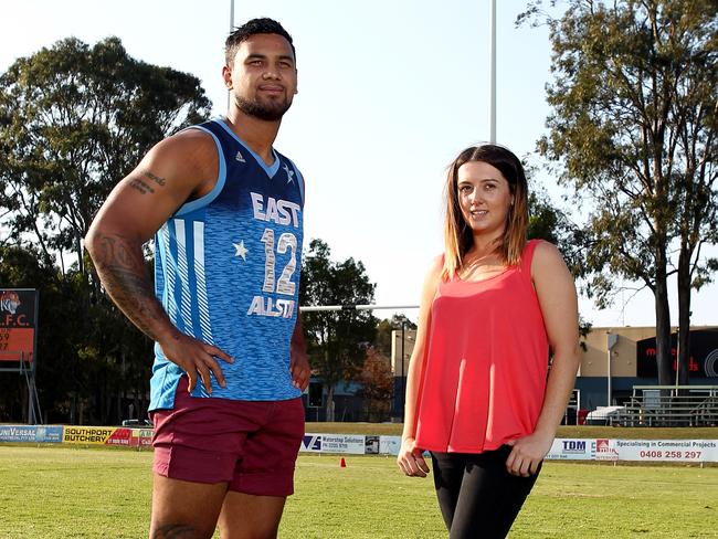 Kenny Edwards with former partner Madison Campbell who he threw a drink over.