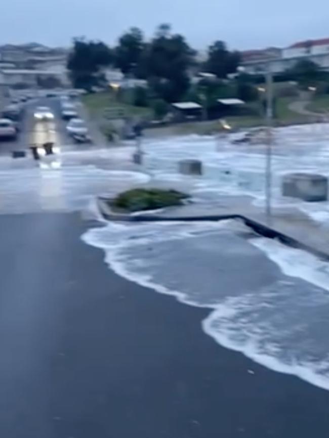 Water has overrun onto the suburb's foreshore.