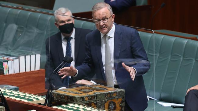 Anthony Albanese hit back at Defence Minister Peter Dutton’s suggestion last week the Labor leader was the Chinese government’s preferred prime ministerial candidate. Picture: NCA NewsWire / Gary Ramage