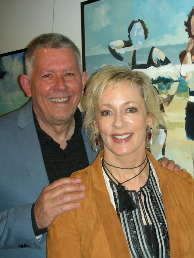 Artist Harley Oliver and wife Amanda Keller in 2016.