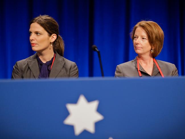 Ellis with Julia Gillard at the ALP Conference in Sydney in 2009.