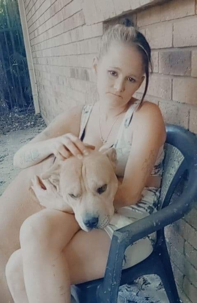 Jayme Albert and her eight-month-old puppy, Boss. Picture: Supplied.