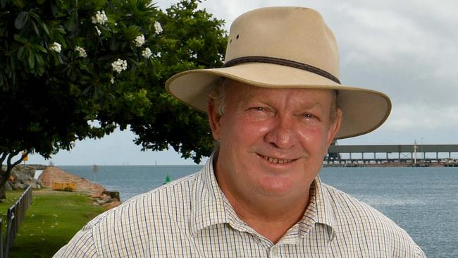 KAP Mundingurra candidate Michael Pugh, Member for Hill Shane Knuth, Member for Hinchinbrook Nick Dametto and Federal Member for Kennedy Bob Katter near the Townsville Entertainment Centre. Picture: Evan Morgan