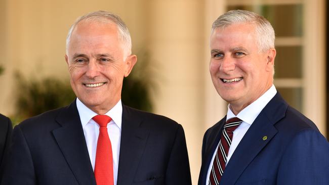 Prime Minister Malcolm Turnbull and Deputy Prime Minister Michael McCormack in Canberra last week. (Pic: Mick Tsikas)